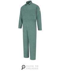 Bulwark CEW2VG Men's EXCEL-FR Visual Green Gripper Front Coverall CAT-2