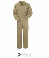 Bulwark CLB2KH Men's Khaki Lightweight Excel FR ComforTouch Premium Coverall CAT-2
