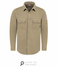 Bulwark FR Flex Knit Button Down Shirt - Khaki