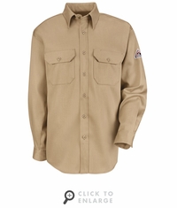 Bulwark FR SLU8KH Men's Khaki Uniform Shirt CAT-2
