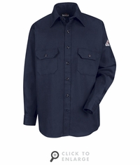 Bulwark FR SLU8NV Men's Navy Uniform Shirt CAT-2