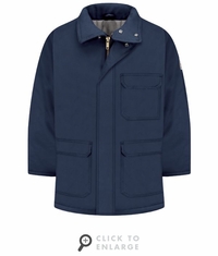 Bulwark JLP8NV Men's Navy Heavyweight Excel FR ComforTouch Insulated Deluxe Parka CAT-3
