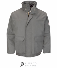 Bulwark JLR8GY Men's Grey Heavyweight FR Insulated Bomber Jacket CAT-3
