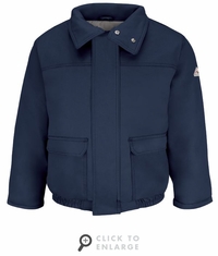 Bulwark JLR8NV Men's Navy Heavyweight FR Insulated Bomber Jacket CAT-3