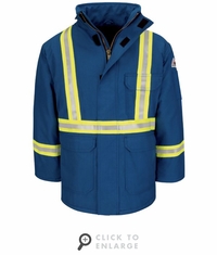 Bulwark JNPCRB Men's Heavyweight Nomex FR Insulated Deluxe Parka with Reflective Trim CAT-4