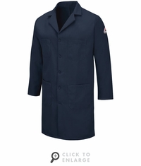 Bulwark KNL2NV Men's NOMEX IIIA Navy Flame-Resistant Lab Coat CAT1