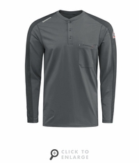 Bulwark Men's Flex Knit Henley - Charcoal