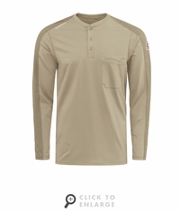 Bulwark Men's Flex Knit Henley - Khaki