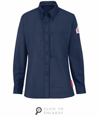 Bulwark QS23NV iQ Series Women's Navy Lightweight Comfort Woven Shirt CAT1