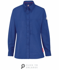 Bulwark QS25RB IQ Series&reg; Women's Royal Blue Midweight Comfort Woven Shirt CAT1