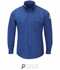 Bulwark QS26RB Men's iQ Series Royal Blue Midweight Comfort Woven Shirt CAT1