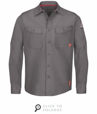 Bulwark QS40CH Men's Charcoal iQ Series Endurance Collection FR Work Shirt CAT2