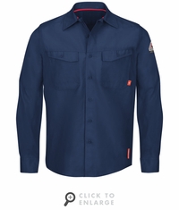 Bulwark QS40NV Men's Navy iQ Series Endurance Collection FR Work Shirt CAT2