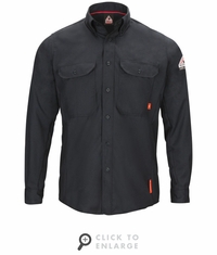 Bulwark QS50NV iQ Series Long Sleeve Comfort Woven Navy Lightweight Shirt CAT2