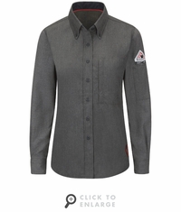 Bulwark QS51DG iQ Series&reg; Women's Dark Grey Comfort Woven Lightweight Shirt CAT2