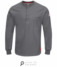 Bulwark QT40CH iQ Series Plus Charcoal Long Sleeve Henley CAT2