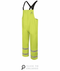 BXN6YE  Hi-Visibility Yellow/Green Flame Resistant Rain Bib Overall