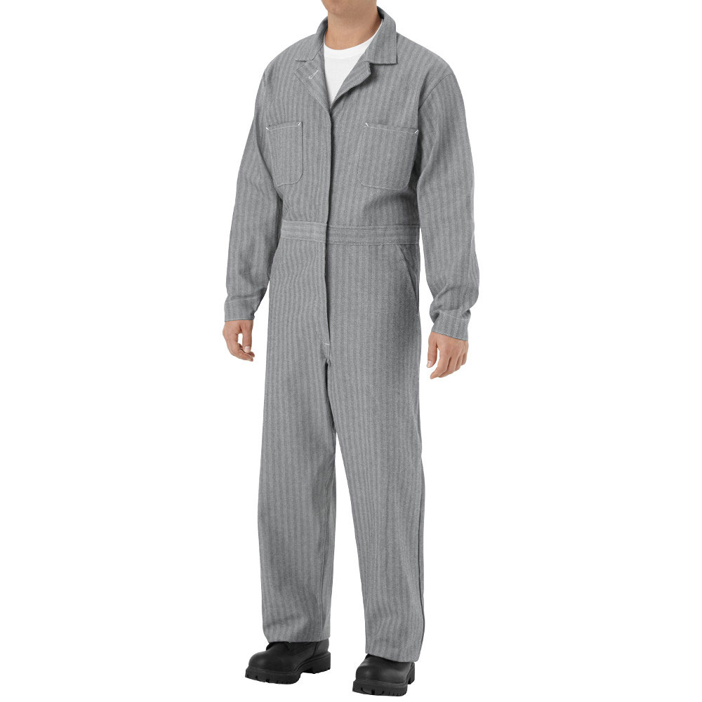 Red Kap CC14HB Fisher Herringbone 100% Cotton Coveralls, Snap Front