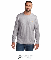 CT106656 Carhartt Force Long Sleeve Pocket T-Shirt - Heather Grey