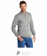 CTK128 Carhartt Long Sleeve Henley T-Shirt|3 Colors