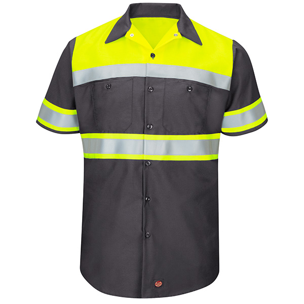 AFB　SS WORK SHIRTS Hi-Visibility Ripstop SS Work Shirts Charcoal -Type O Class 1