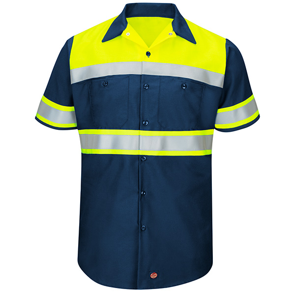 Hi-Visibility Ripstop SS Work Shirts Navy -Type O Class 1