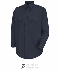 HS1112 Men's Dark Navy Long Sleeve New Dimension� Stretch Poplin Shirt