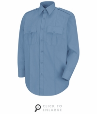 HS1114 Men's Light Blue Long Sleeve New Dimension� Stretch Poplin Shirt