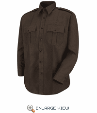 HS1145 Men's Brown Sentry Plus Long Sleeve Shirt With Zipper