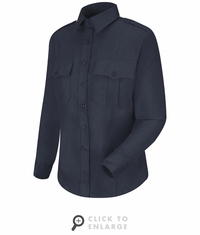 HS1165 Women's Dark Navy Long Sleeve New Dimension� Stretch Poplin Shirt
