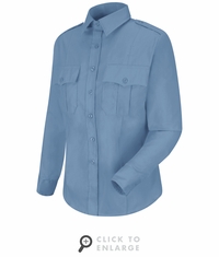 HS1167 Women's Light Blue Long Sleeve New Dimension� Stretch Poplin Shirt