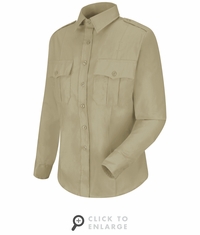 HS1168 Women's Silver Tan Long Sleeve New Dimension� Stretch Poplin Shirt