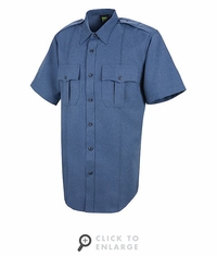 HS1231 Men's French Blue Heather Short Sleeve Sentry Plus Shirt