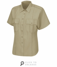 HS1248 Men's Tan Sentry� Plus Short Sleeve Shirt With Zipper