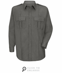 HS1514 Men's Heather Grey Deputy Deluxe� Long Sleeve Uniform Shirt
