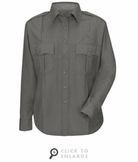 HS1515 Women's Heather Grey Deputy Deluxe� Long Sleeve Uniform Shirt