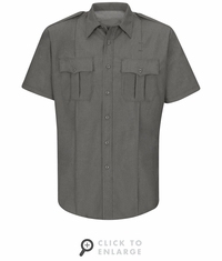 HS1516 Men's Heather Grey Deputy Deluxe� Short Sleeve Uniform Shirt