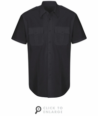 HS1522 New Dimension� Plus Dark Navy Short Sleeve Poplin Shirt