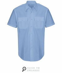 HS1526 New Dimension� Plus Light Blue Short Sleeve Poplin Shirt