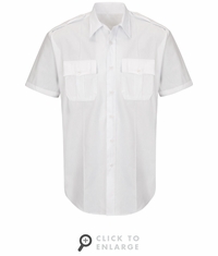 HS1530 New Dimension� Plus White Short Sleeve Poplin Shirt