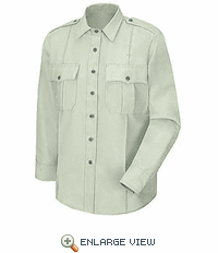 HS1551 (Women's New Dimension� Poplin Light Green LS Uniform Shirt