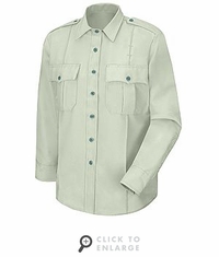 HS1551 (Women's New Dimension� Poplin Light Green LS Uniform Shirt
