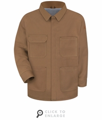 JLC6BD Men's Heavyweight Brown Duck Lineman's Coat CAT-4