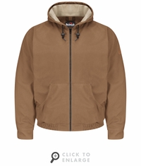 JLH4BD Men's Heavyweight FR Brown Duck Hooded Jacket CAT-3