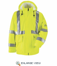 JXN4YE Hi-Visibility Flame-Resistant Rain Yellow/Green Jacket HRC2
