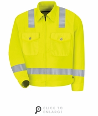JY32HV Fluoresnt Yellow/Green Hi-Visibility Jacket - ANSI 107-2004 Class 2 Level 2