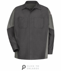 KB10CG Kubota Charcoal/Grey Long Sleeve Technician Crew Shirt