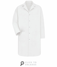 KP18SS Special Size  Men's Red Kap Lab Coat Gripper Front