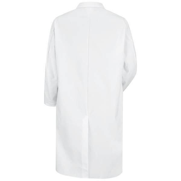 Red Kap KS58WH White Snap Front Spun Polyester Butcher Coat