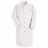Red Kap KS58WH White Snap Front Spun Polyester Butcher Coat